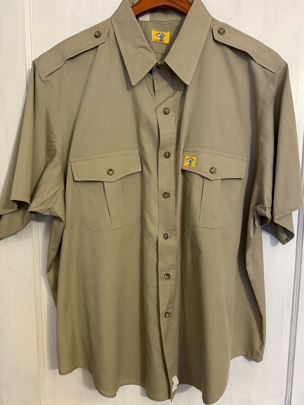 Vintage Duck Head Men's XL Khaki Short Sleeve Button-Down Work Shirt